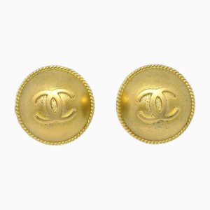 Gold Rope Edge Earrings from Chanel, Set of 2