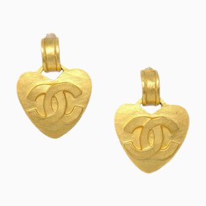 Chanel 1995 Heart Cc Earrings 42496, Set of 2