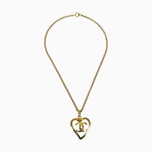 CHANEL 1995 Collier Chaîne Or Coeur 17155