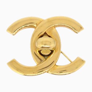 CC Turnlock Brosche in Gold von Chanel