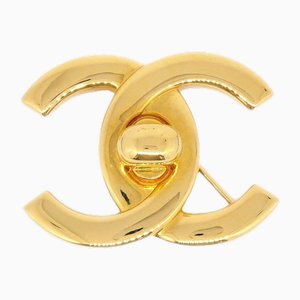 CC Turnlock Brooch in Gold from Chanel