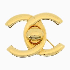 CC Turnlock Brosche in Gold von Chanel