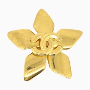 CHANEL 1996 Flower Brooch Gold 96P 83883