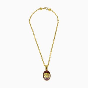 CHANEL 1996 Gold Chain Pendant Necklace 96A 29098