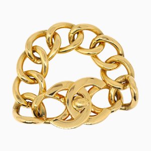 CHANEL 1996 Turnlock Gold Chain Bracelet ao31975