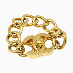 CHANEL 1996 Turnlock Gold Chain Bracelet 96A 98799