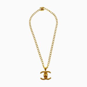 CHANEL 1996 Turnlock Gold Chain Necklace 96P 96742