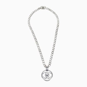 CC Turnlock Silver Chain Pendant Necklace from Chanel