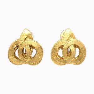 Chanel 1997 Heart Earrings Gold Small 03494, Set of 2