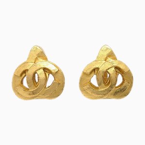 Chanel 1997 Boucles d'Oreilles Cœur Dorées Small 03520, Set de 2