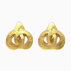 Pendientes de corazón Chanel 1997 dorado pequeños 75115. Juego de 2