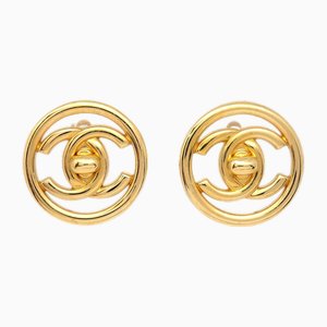 Round Cc Turnlock Earrings from Chanel, Set of 2