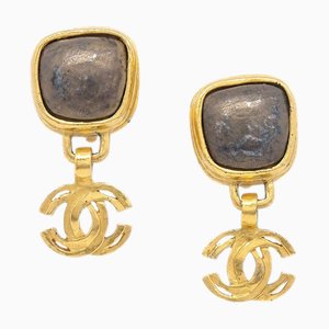 Chanel 1997 Stone Cc Dangle Earrings 39875, Set of 2