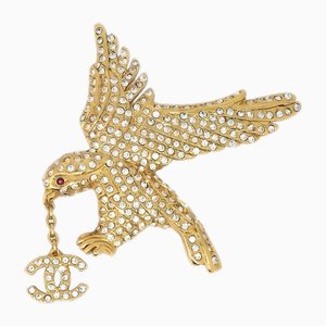 Crystal & Gold Eagle Brooch from Chanel
