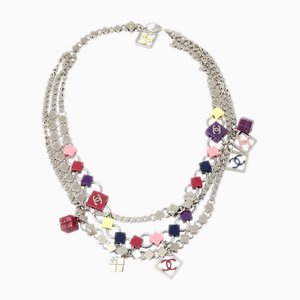 Multi-Strand CC Silver Necklace from Chanel