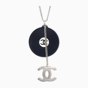 Collar Spring Record & CC de cadena de plata de Chanel
