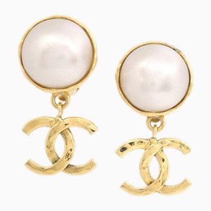 Faux Teardrop Pearl Dangle Earrings from Chanel, Set of 2