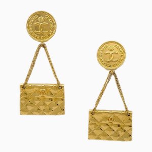 Goldene Taschenohrringe von Chanel, 2 . Set