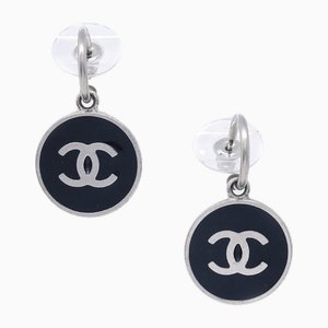Black Piercing Earrings from Chanel, Set of 2