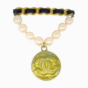 CHANEL Brosche Künstliche Perle Gold 94P 113290
