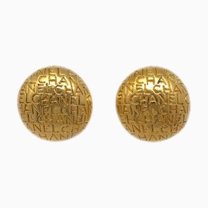 Chanel Button Earrings Clip-On Gold 140191, Set of 2