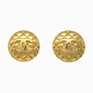 Chanel Boucles d'Oreilles Bouton Clip-On Doré 2400 112492, Set de 2