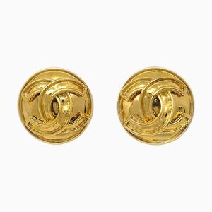 Chanel Button Earrings Gold 94P 130780, Set of 2