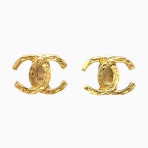 Chanel Cc Earrings Clip-On Gold 131967, Set of 2