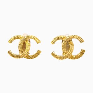 Chanel Cc Earrings Clip-On Gold 122620, Set of 2