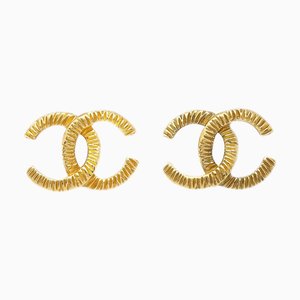 Chanel Cc Earrings Clip-On Gold 93P 131964, Set of 2