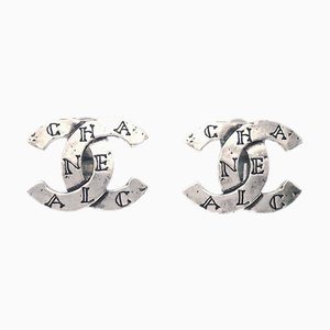 Chanel Cc Earrings Clip-On Silver 99A 131854, Set of 2