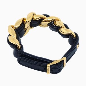 CHANEL Chain Leather Bracelet 93435