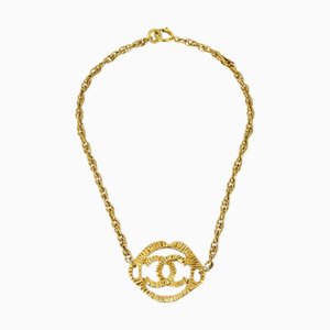 CHANEL Chain Pendant Necklace Gold 151885