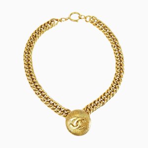 CHANEL Chain Pendant Necklace Gold 3811 151858