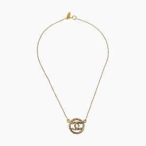 CHANEL Circled CC Gold Chain Pendant Necklace 3622 97568