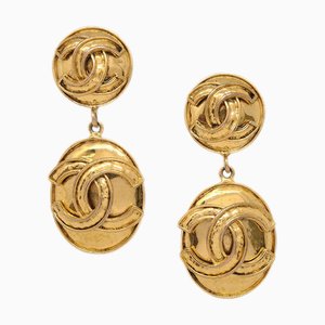 Pendientes colgantes Chanel con clip de oro 94P 131871. Juego de 2