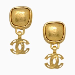 Chanel Boucles d'Oreilles Pendantes Clip-On Or 97A 121310, Set de 2