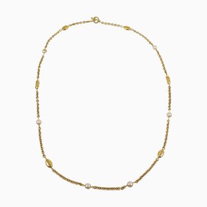 CHANEL Collana a catena in oro con perle sintetiche 94A 132738