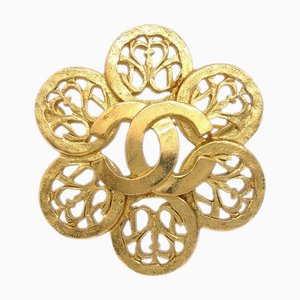 CHANEL Flower Brooch Pin Gold 95A 123232