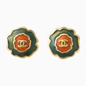 Flower Piercing Earrings from Chanel, Set of 2