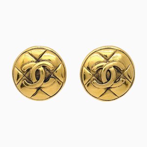 Chanel Gold Button Earrings Clip-On 123272, Set of 2