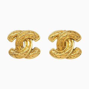 Pendientes Chanel de oro Cc con clip 2433 132735. Juego de 2