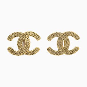 Pendientes Chanel de oro Cc con clip 29 2878 132754. Juego de 2