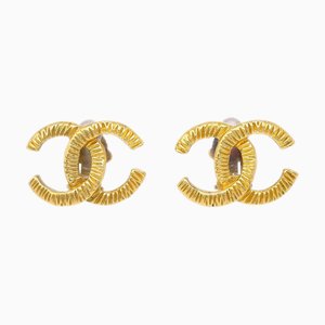 Chanel Gold Cc Earrings Clip-On 93P 132750, Set of 2
