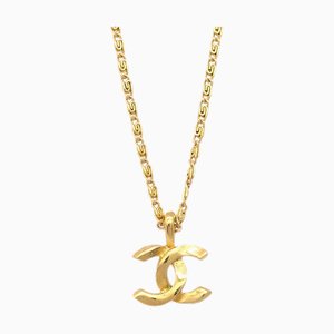 CHANEL Gold Mini CC Pendant Necklace 1982 113298