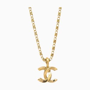 CHANEL Gold Mini CC Pendant Necklace 1982 113426