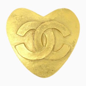 Gold Heart Brooch from Chanel