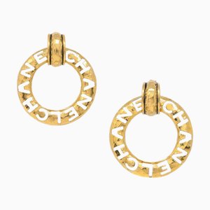 Chanel Hoop Earrings Gold Clip-On 113271, Set of 2