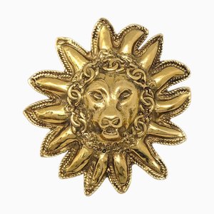 CHANEL Lion Brooch Pin Gold 1133 141339
