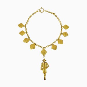 CHANEL Mademoiselle Gold Chain Pendant Necklace 140321